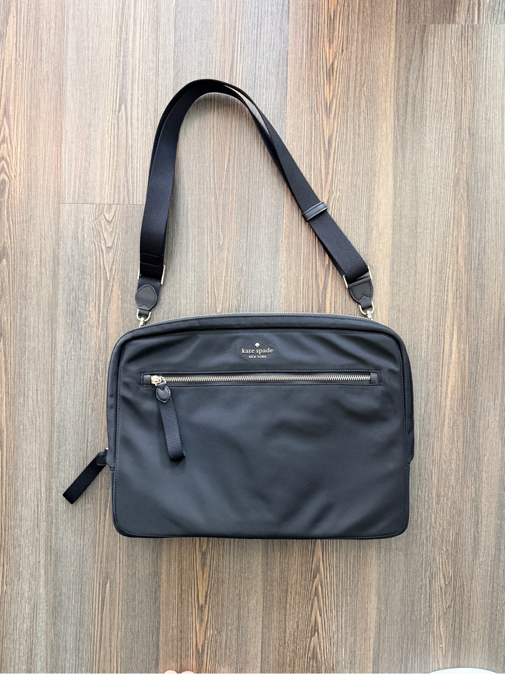 Kate Spade Black Nylon Messenger Laptop Bag
